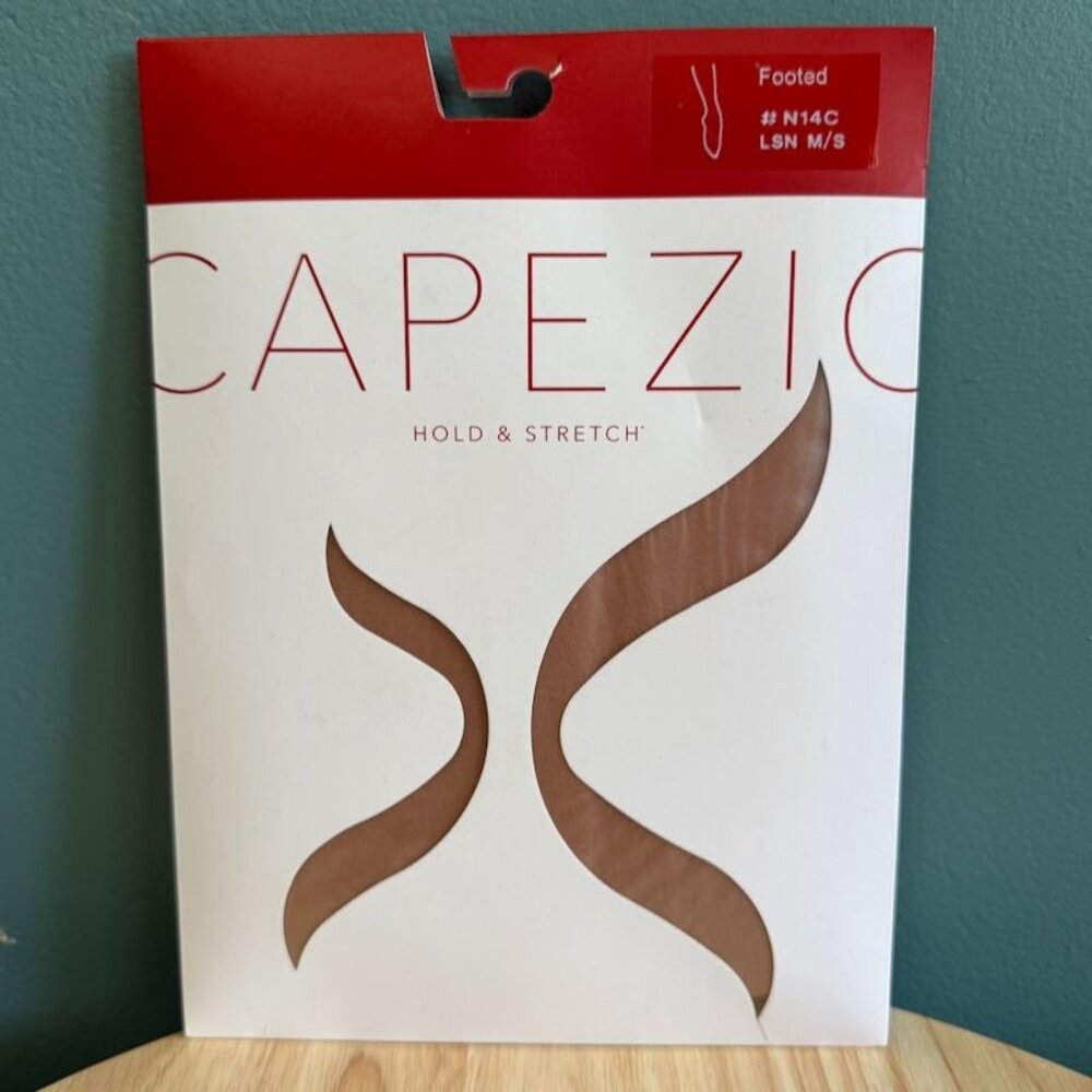 Girls Capezio Hold & Stretch Footed Tights N14C Semi-Opaque M/S LSN Light Suntan